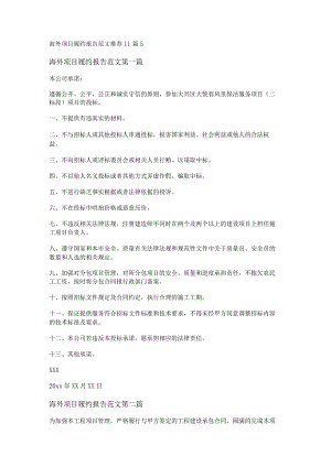 新海外项目履约报告范文推荐11篇.docx