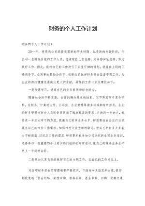财务的个人工作计划.docx