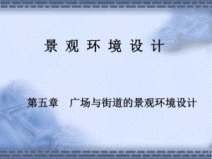 景观环境设计 第5章广场与街道的景观环境设计.ppt