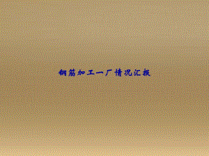 钢筋集中加工一厂汇报.ppt