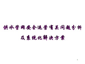 保障供水管网安全运营技术管理及维护有关问题解决方案.ppt