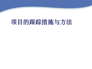 项目跟踪措施与方法.ppt