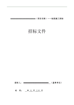 XX标段施工招标工程招标.doc