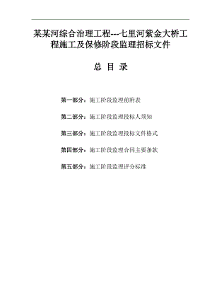 七里河紫金大桥工程施工及保修阶段施工监理招标文件.doc
