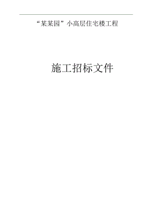 “畅居园”小高层住宅楼施工招标文件.doc