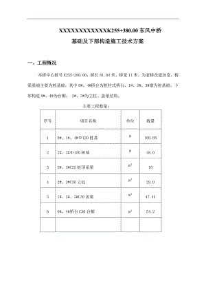某中桥基础及下部构造施工技术方案.doc