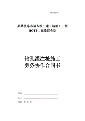 某客运线钻孔灌注桩施工合同.doc