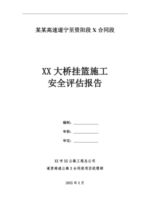 某大桥挂篮施工安全评估报告.doc