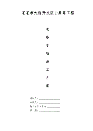 某道路工程专项施工方案.doc