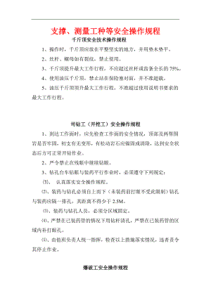 某施工单位支撑、测量等工种安全操作规程.doc