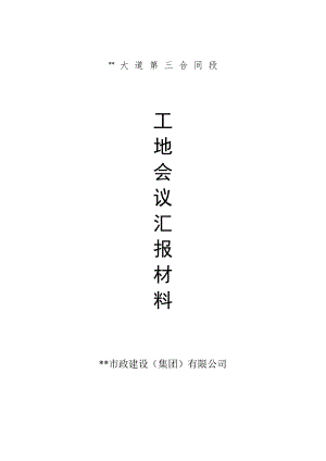 某道路工程第一次工地例会施工单位汇报材料.doc