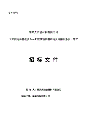 某钢结构及网架体系设计施工招标文件.doc