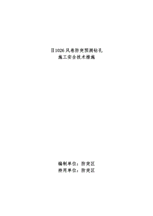 煤矿风巷防突预测钻孔施工安全技术措施.doc
