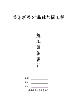 龙马新居2#楼基础加固工程施工组织设计.doc