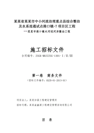 广东某河流治理重点县综合整治施工招标文件.doc