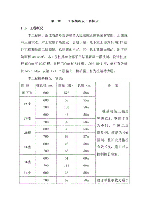 浙江某小区高层商住楼桩基础施工组织设计(泥浆护壁钻孔混凝土灌注桩).doc