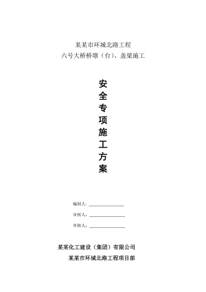河南某市政桥梁桥墩及盖梁施工安全专项方案(附示意图).doc