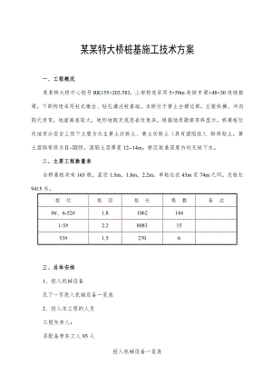 河南某高速公路特大桥桩基施工技术方案(钻孔灌注桩).doc