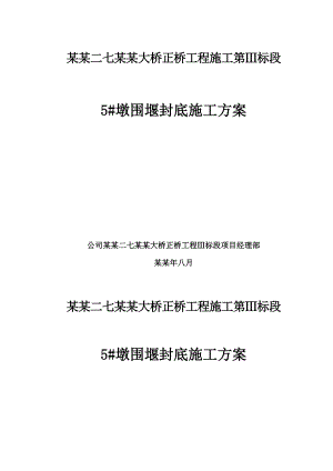 湖北某大桥桥墩围堰封底施工方案.doc