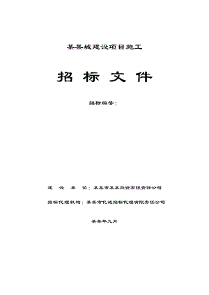 中央城建设项目施工招标文件.doc