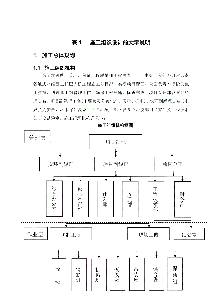 云南省迪庆州维西县托巴大桥(上承式拱桥)施工组织设计.doc_第1页