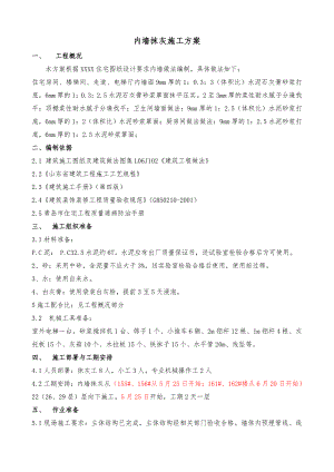 住宅楼内墙抹灰施工方案.doc