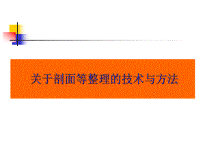 关于剖面等整理的技术与方法.ppt