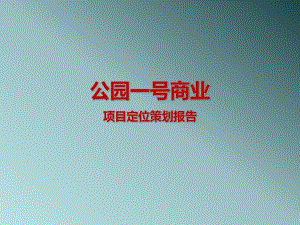 公园一号商业定位报告.ppt