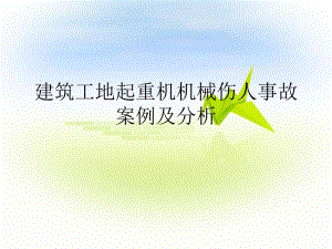 建筑工地起重机机械伤人事故案例及分析PPT.ppt