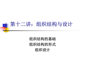第十二讲：组织结构与设计.ppt