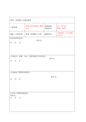 如皋金科世界城一期展示区项目夏季、雨季施工方案17.doc