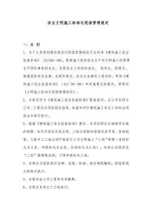 安全文明施工标准化现场管理规定.doc