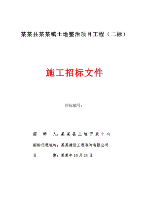 安龙县兴隆镇土地治理项目(二标)施工招标文件.doc