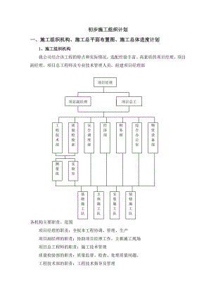 宝汉高速公路汉中至川界房建工程施工初步施工组织计划.doc
