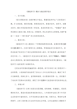 《骆驼祥子》圈点与批注教学设计.docx