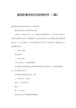 喜迎新春庆祝元旦的策划书（3篇）.docx