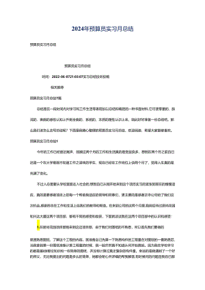 2024年预算员实习月总结.docx