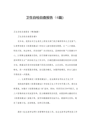 卫生自检自查报告（6篇）.docx
