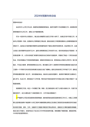 2024年预算年终总结.docx