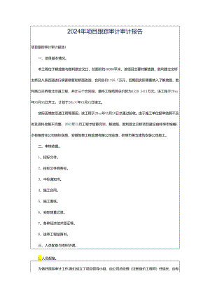 2024年项目跟踪审计审计报告.docx