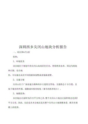深圳某项目分析研究报告.docx