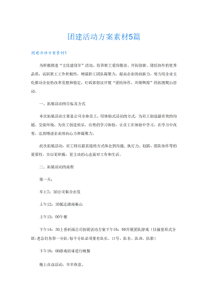 团建活动方案素材5篇.docx