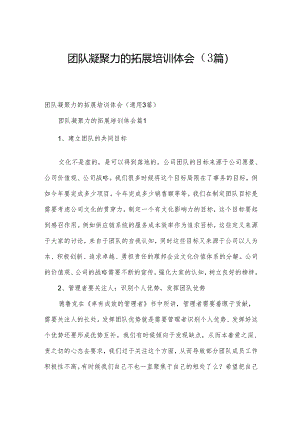 团队凝聚力的拓展培训体会（3篇）.docx