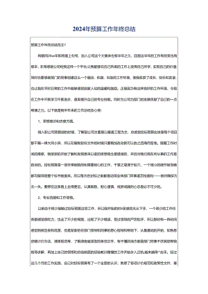 2024年预算工作年终总结.docx