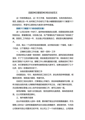 回顾2022展望2023的总结范文.docx