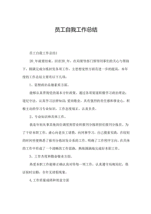 员工自我工作总结.docx