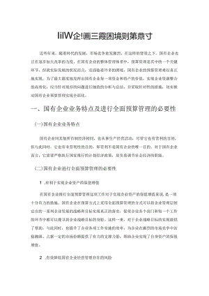 国有企业预算管理的困境及对策探讨.docx