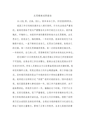 反思锻炼述职报告.docx