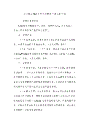 县经信局2024年度行政执法年度工作计划.docx