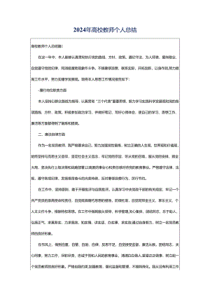2024年高校教师个人总结.docx